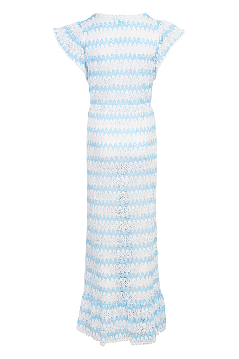 Load image into Gallery viewer, Stevie Long Knit Kaftan White/Oasis
