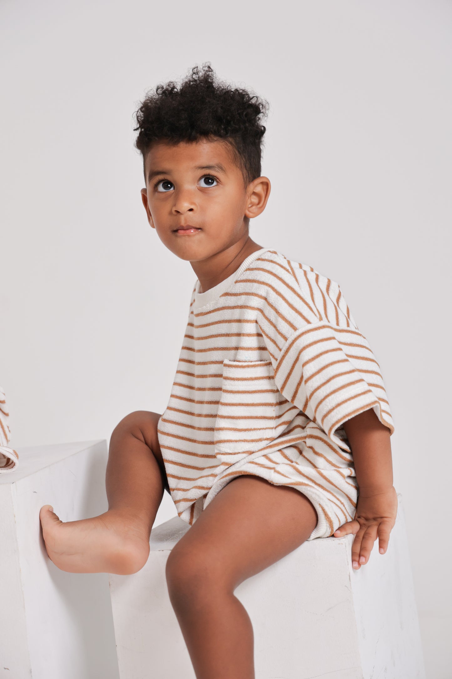 Load image into Gallery viewer, Cocoa Stripes Romper
