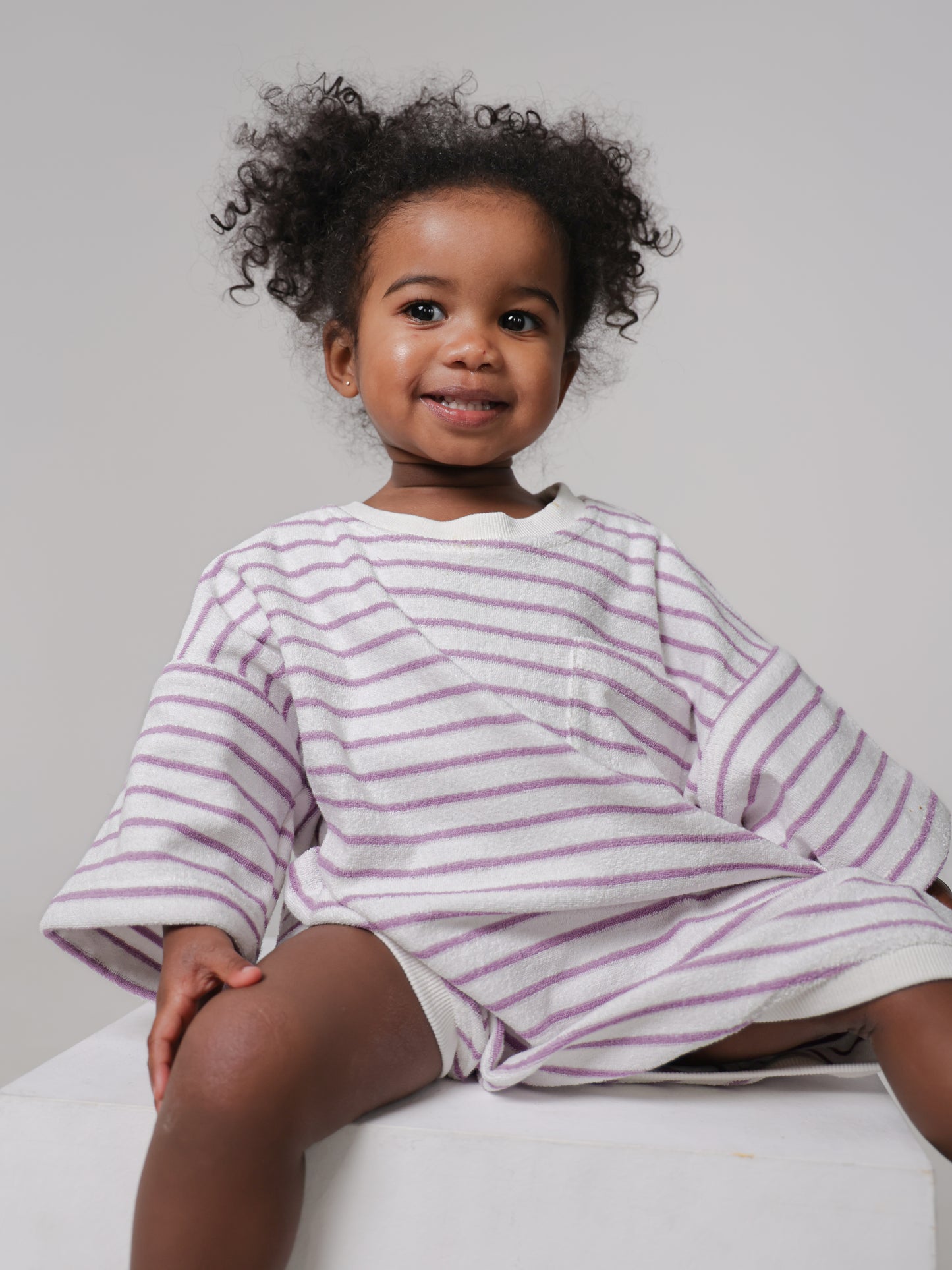 Load image into Gallery viewer, Lilac Oversize Terry Romper
