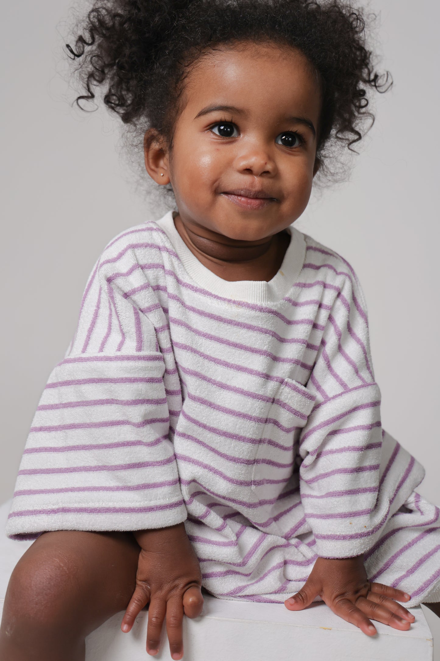 Load image into Gallery viewer, Lilac Oversize Terry Romper
