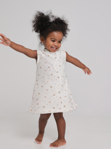 Star Flower Terry Towelling Dress & Head Scarf