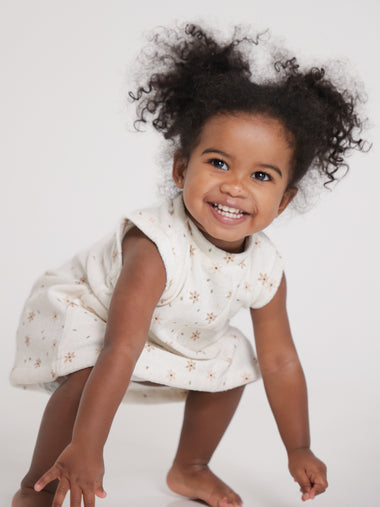 Star Flower Terry Towelling Dress & Head Scarf