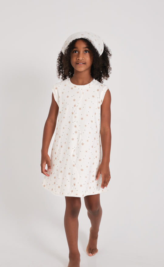 Star Flower Terry Towelling Dress & Head Scarf