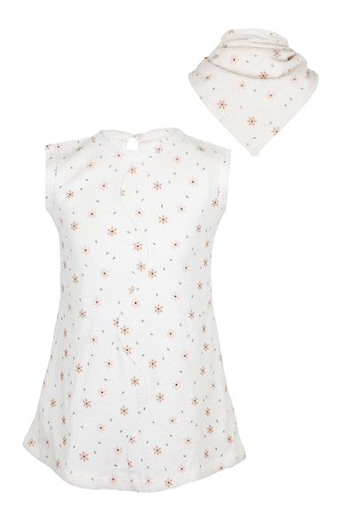 Star Flower Terry Towelling Dress & Head Scarf