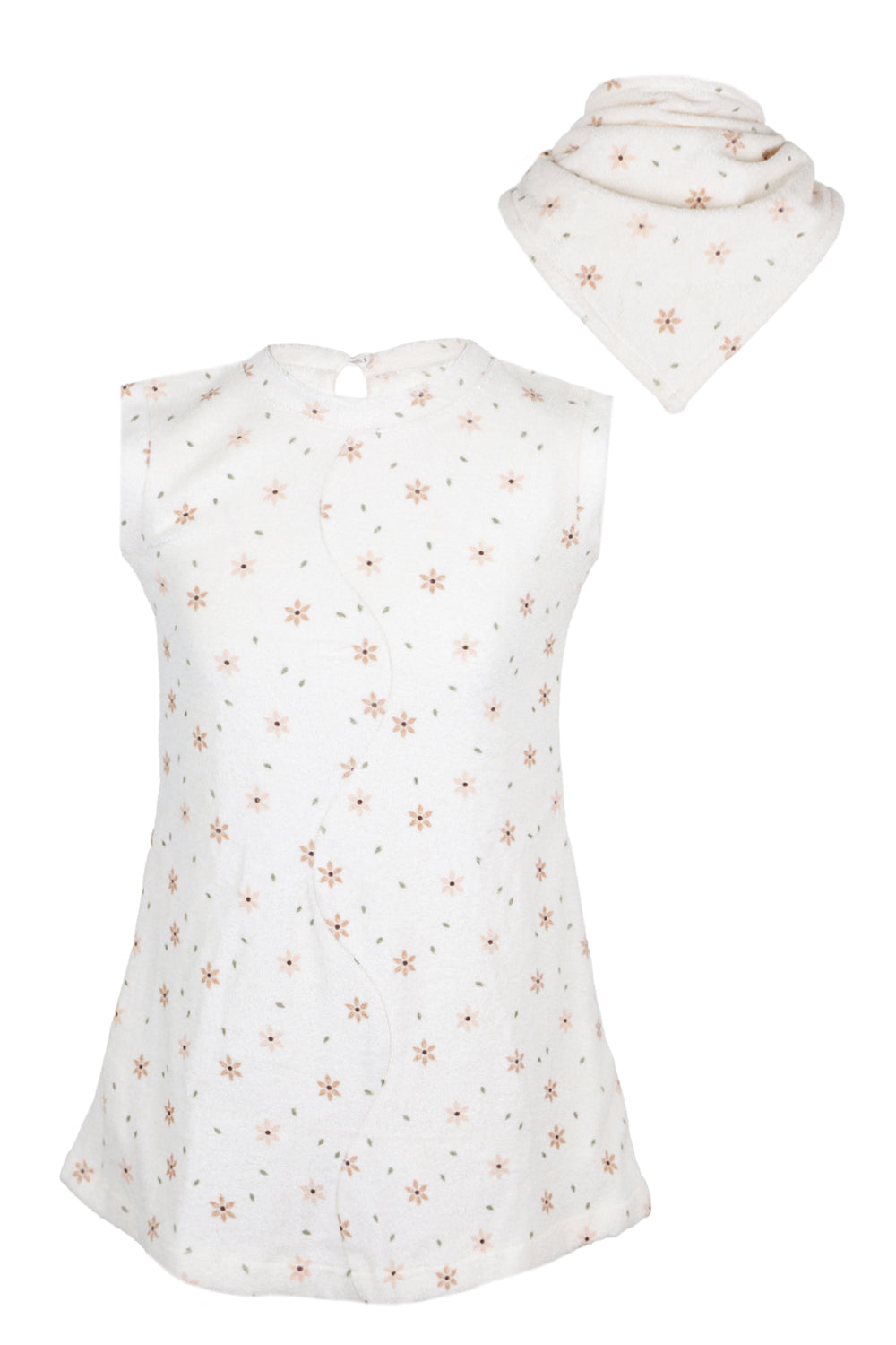 Star Flower Terry Towelling Dress & Head Scarf