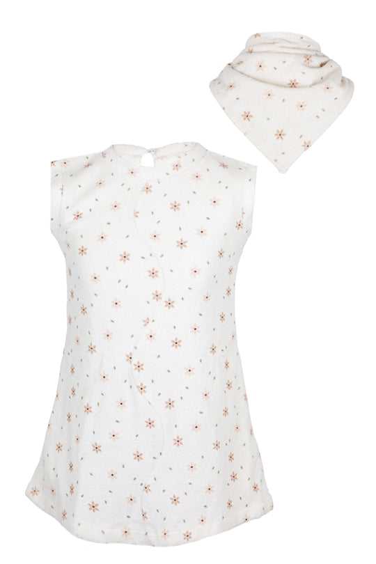 Star Flower Terry Towelling Dress & Head Scarf