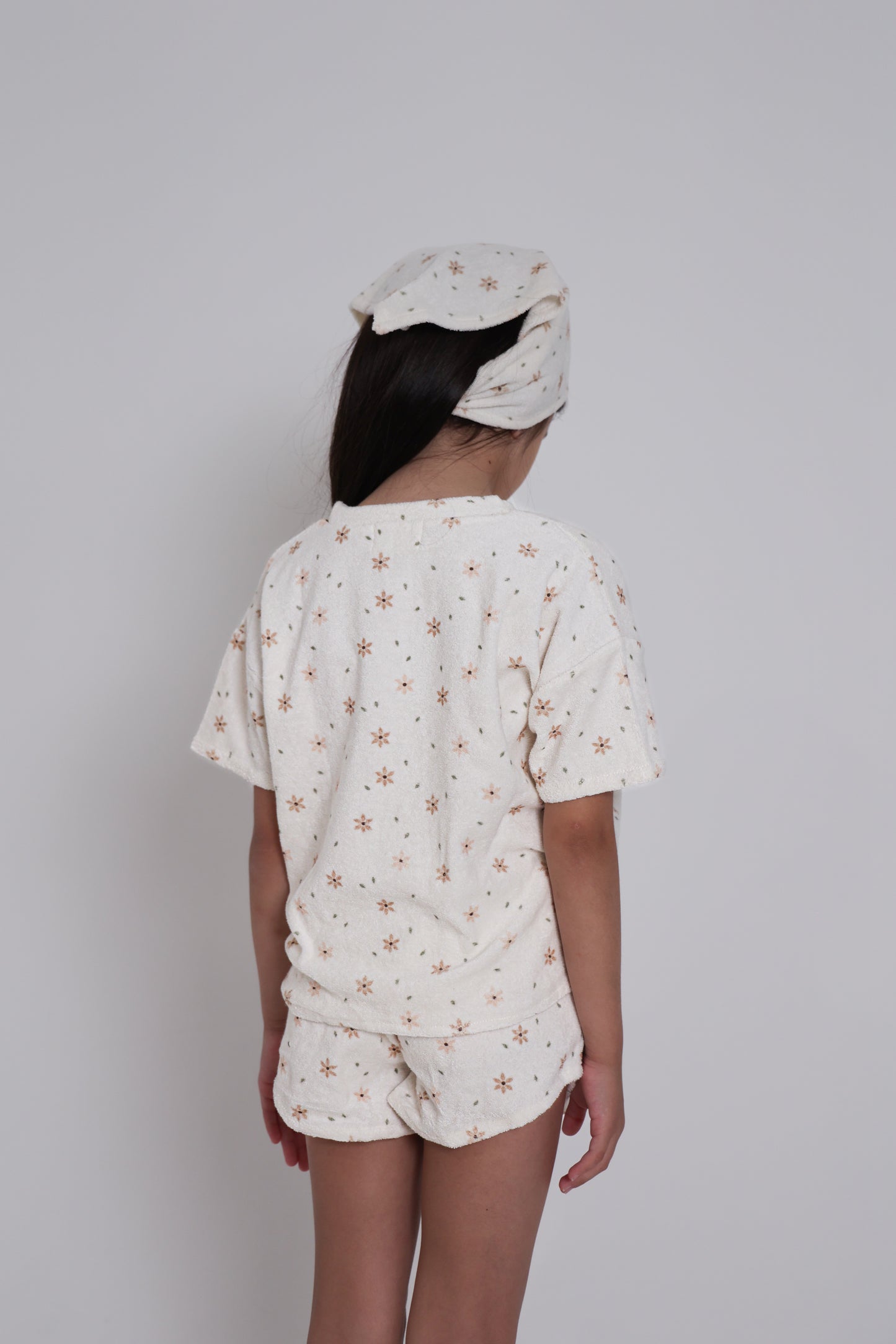 Load image into Gallery viewer, Star Flower Terry Towelling Set and head Scarf
