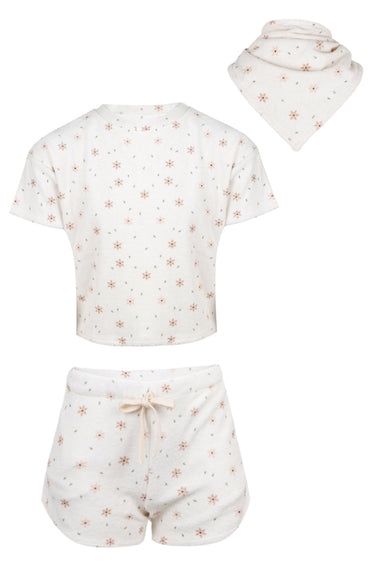 Star Flower Terry Towelling Set and head Scarf