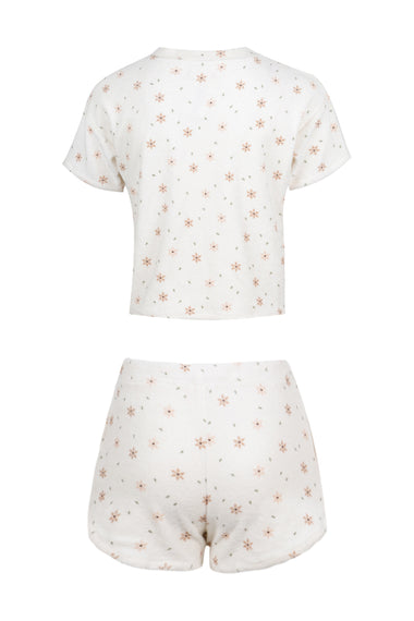 Star Flower Terry Towelling Set and head Scarf