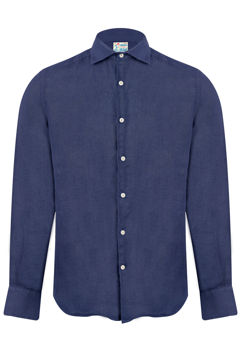 Blue Navy Linen Pamplona Shirt