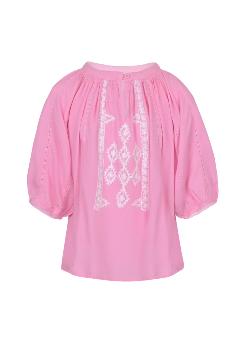 Girls Aliya Pale Pink White Top