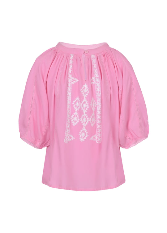 Load image into Gallery viewer, Girls Aliya Pale Pink White Top - Top
