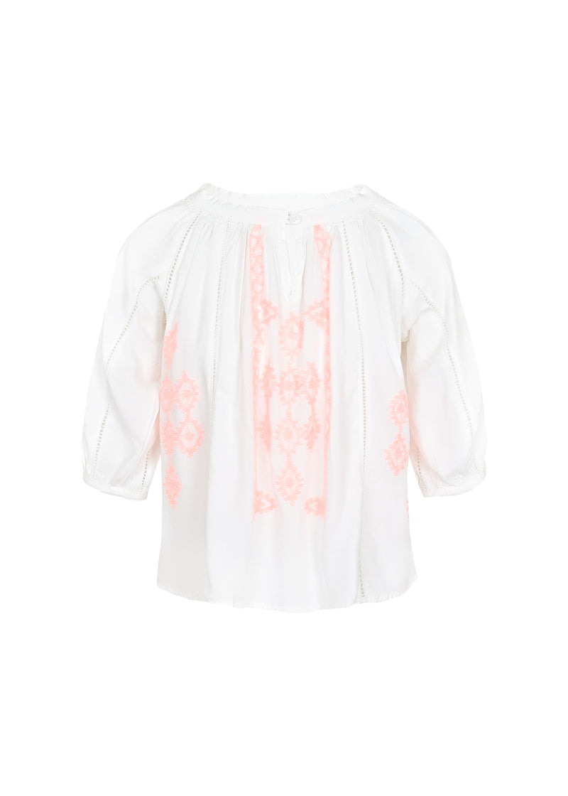 Girls Aliya White Fluro Top
