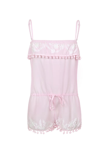Girls Eisha Blush/White Playsuit - Playsuit