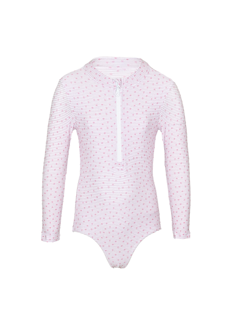 Girls Ella Pink Stars Swimsuit
