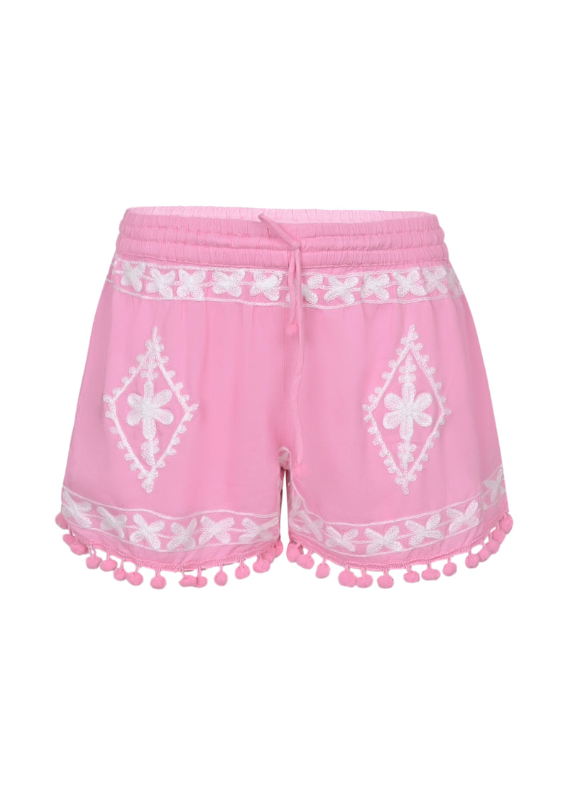 Girls Sienna Pale Pink White Shorts