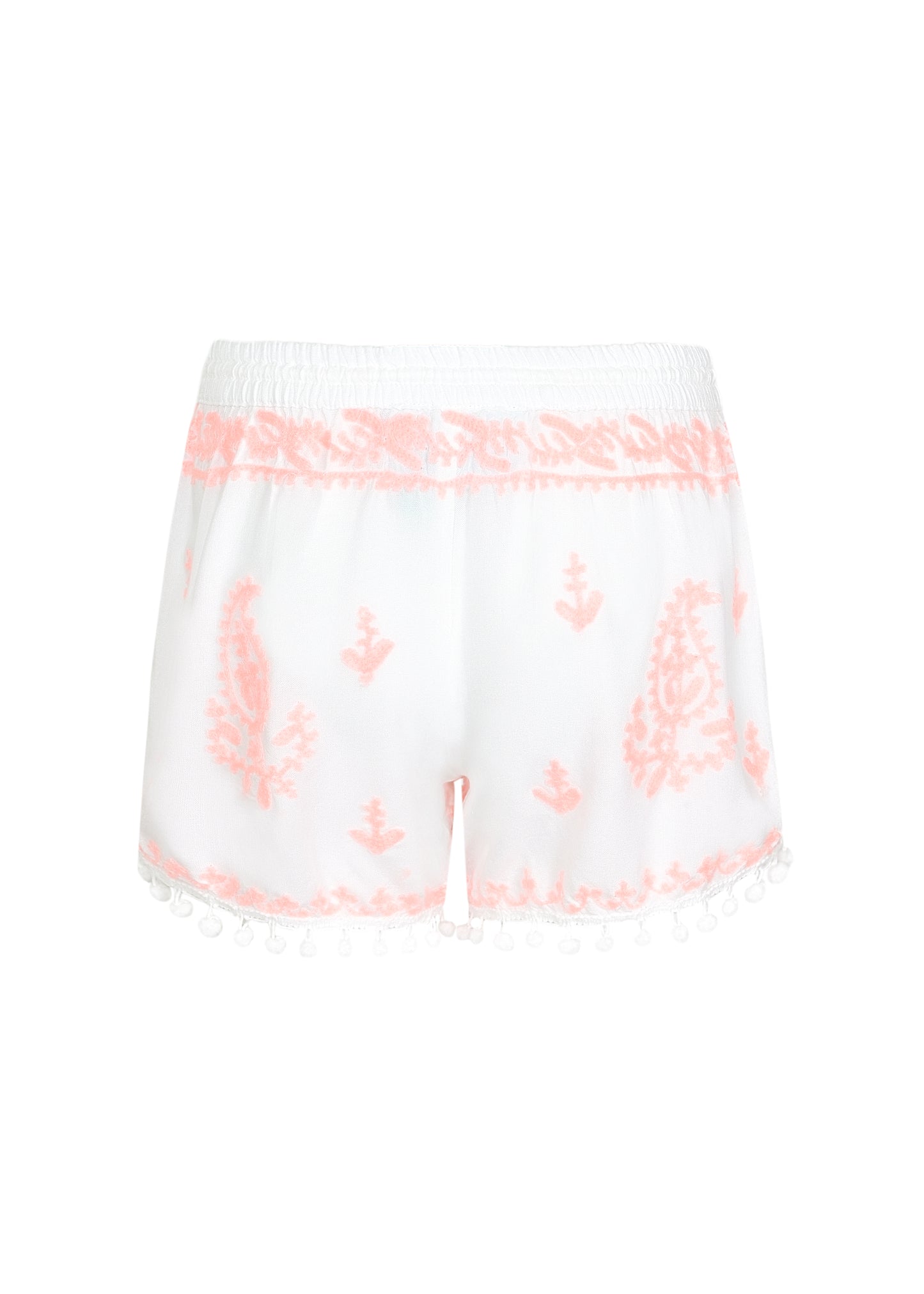 Girls Sienna White and Fluro Shorts - Shorts