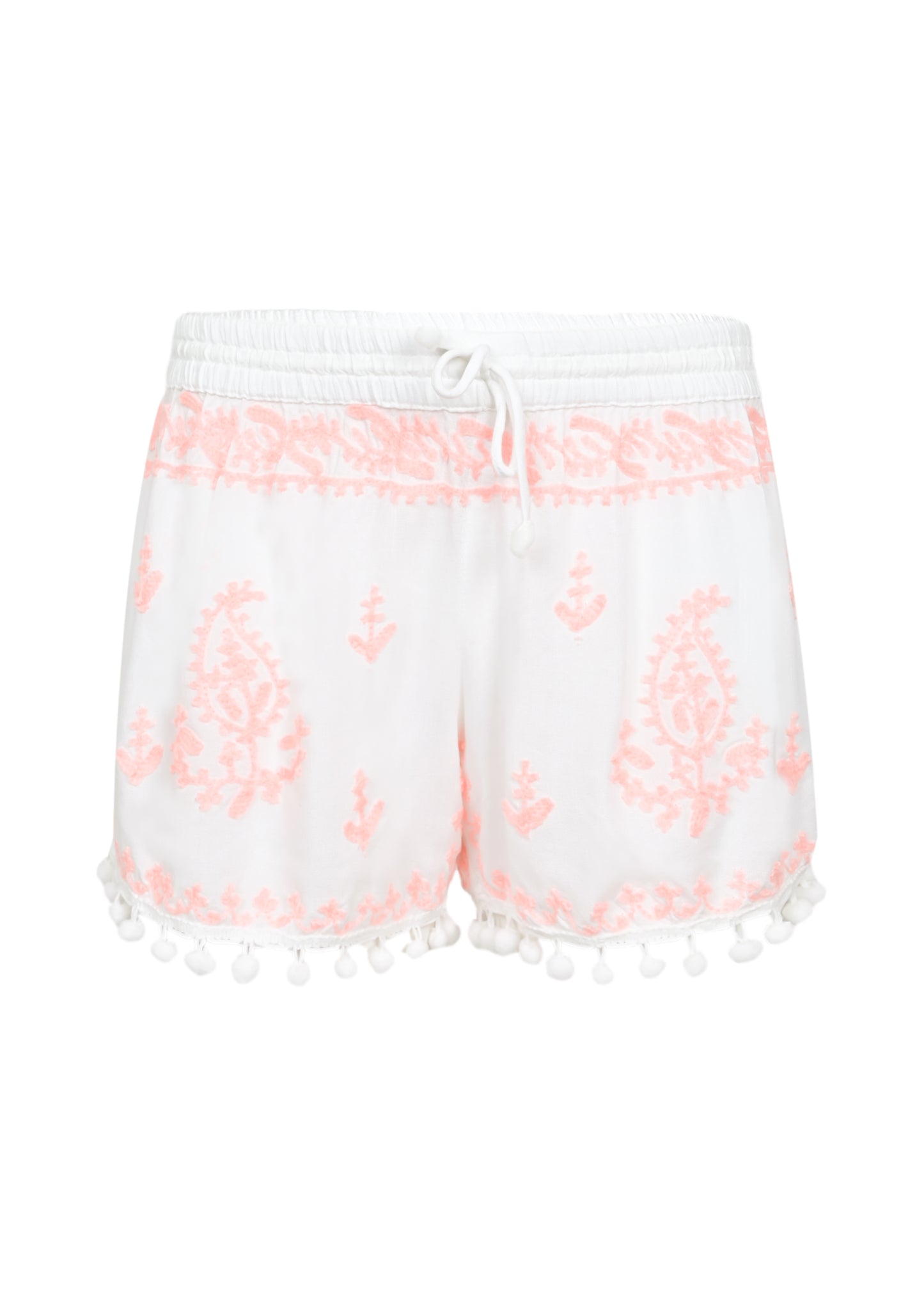 Girls Sienna White and Fluro Shorts - Shorts