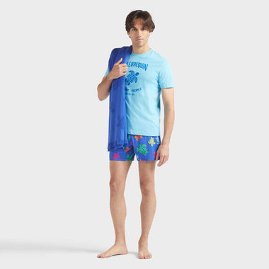 Men Stretch Short Swim Shorts Tortues Multicolores