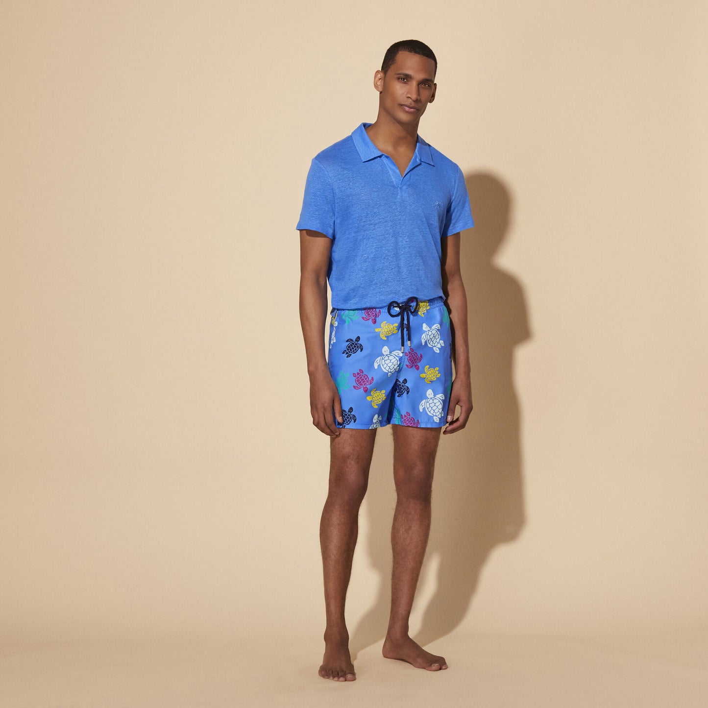 Load image into Gallery viewer, Men Swim Shorts Ronde Des Tortues Multicolored Blue - Men’s Swim Shorts
