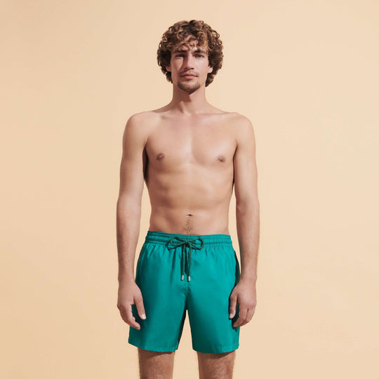 Men Swim Shorts Ultra-Light and Packable Solid Emerald Green