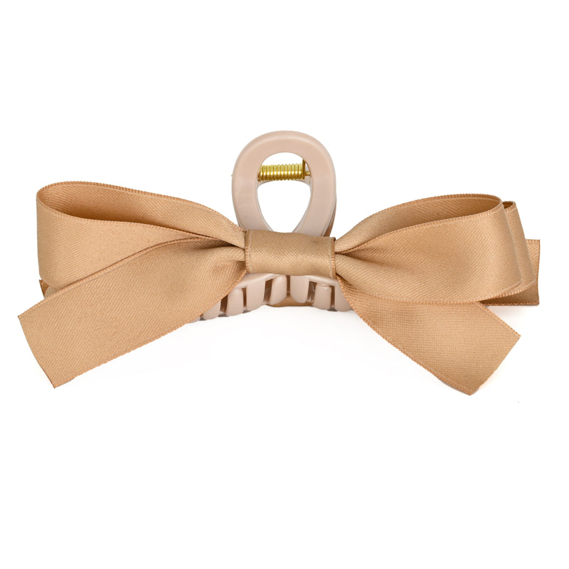 Large Claw Clip With Bow Mink