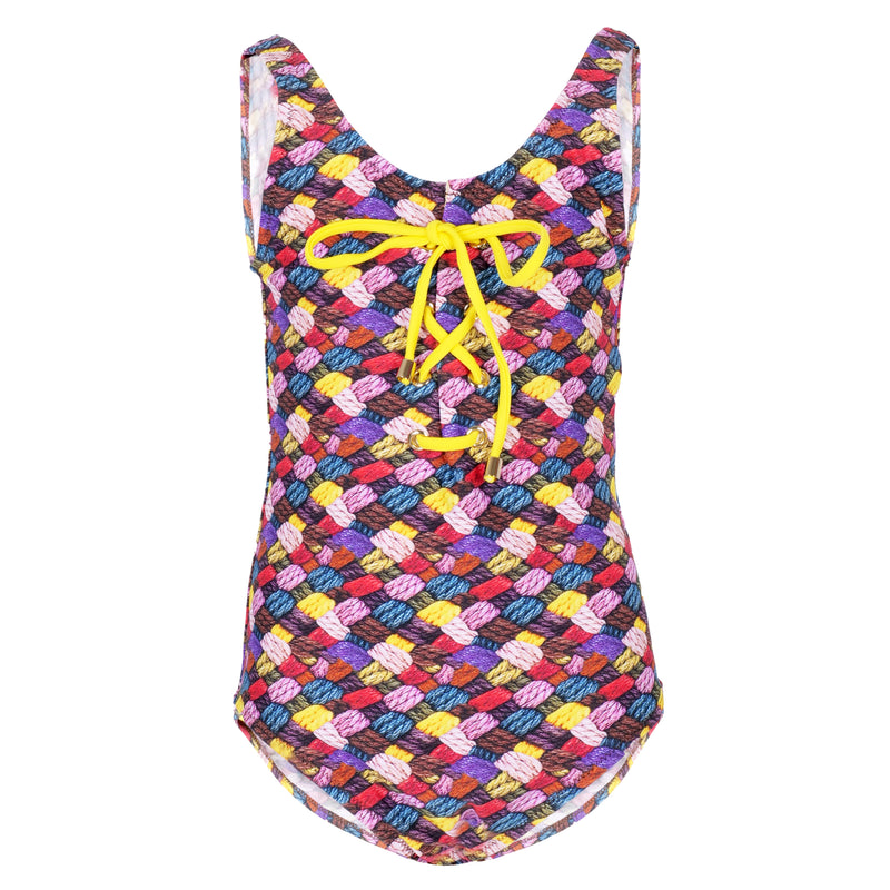Multi Coloured Knitted Swimsuit for Girls