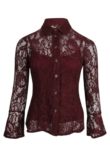 Burgundy Lace Shirt