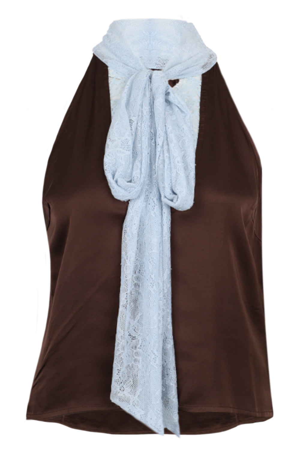 Load image into Gallery viewer, Chocolate Blue Lace Top
