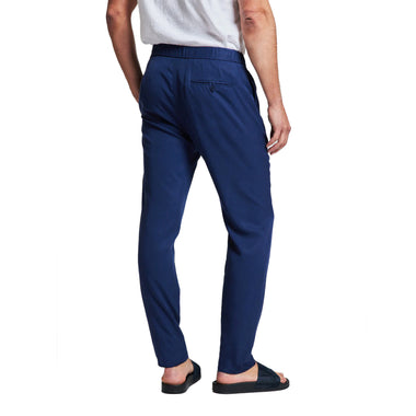 Men’s Oscar Linen Chinos - Navy Blue - Trousers