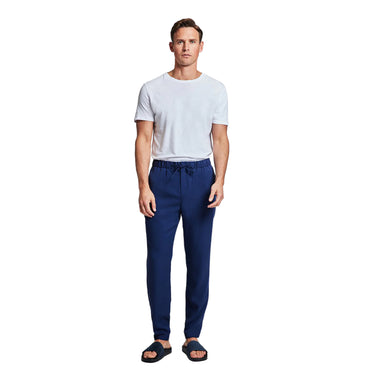 Men’s Oscar Linen Chinos - Navy Blue - Trousers