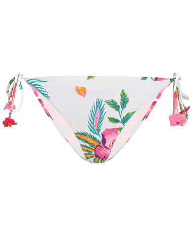 Mita Embroidered Tie Teeny Bottom - Bikini Bottom