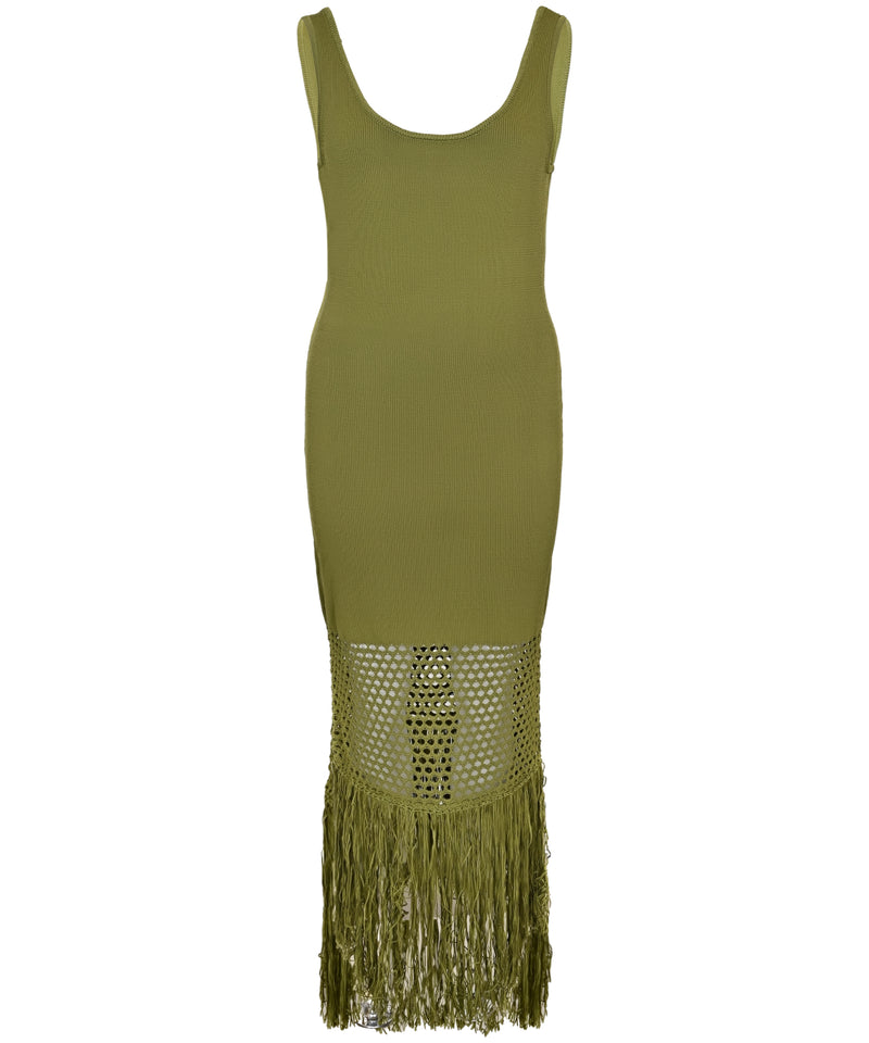 Claudia Fringe Dress Olive