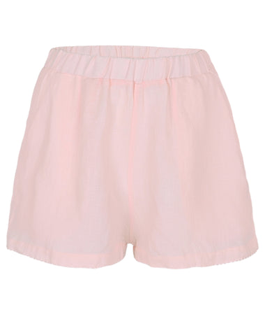Scalloped Linen Shorts Pink - Shorts