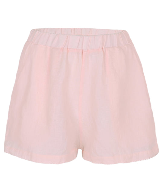 Load image into Gallery viewer, Scalloped Linen Shorts Pink - Shorts
