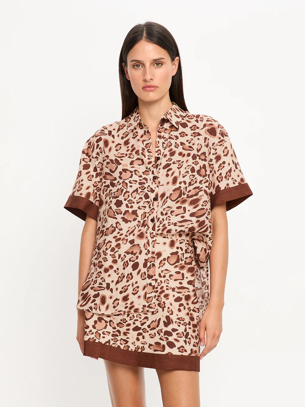 Load image into Gallery viewer, Paris Mini Skirt Brown
