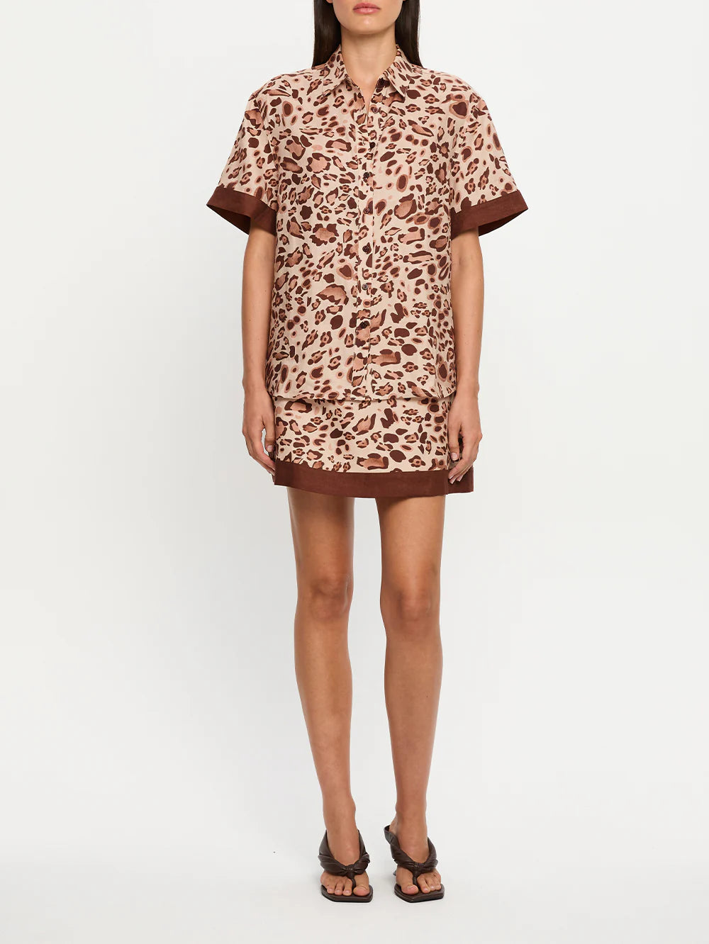 Load image into Gallery viewer, Paris Mini Skirt Brown
