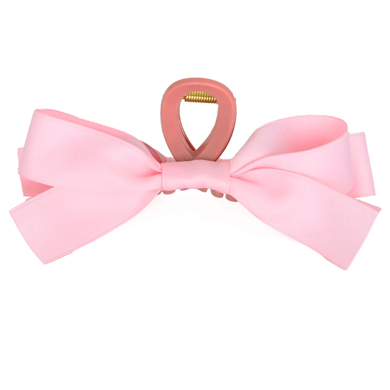 Large Claw Clip With Bow Pink