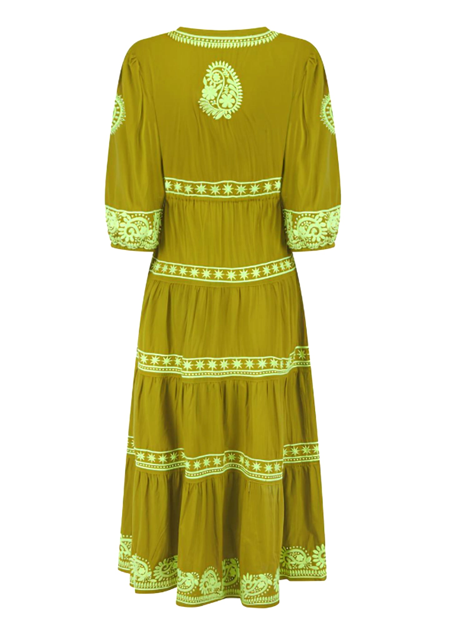 Load image into Gallery viewer, Azul Khaki Lime Maxi Dress - Dress
