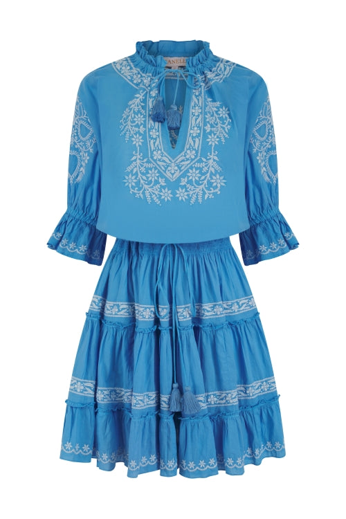 Load image into Gallery viewer, Amante Cornflower Mini Dress - Dress
