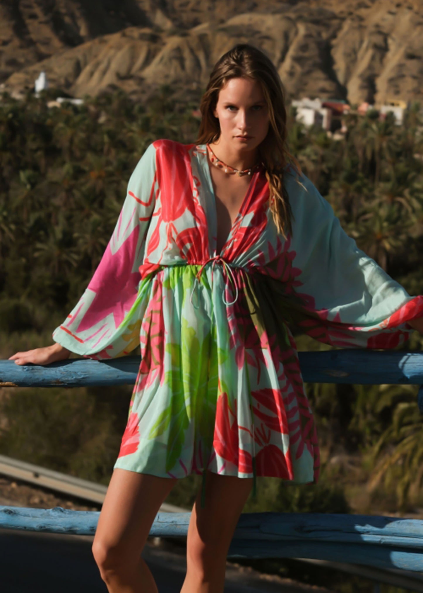 Load image into Gallery viewer, Astra Crazy Lobster Khaki Mini Dress - ONE SIZE - Dress
