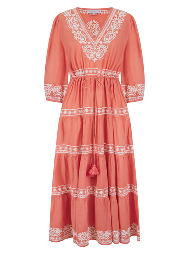 Azul Ocre/Cream Maxi Dress - Dress