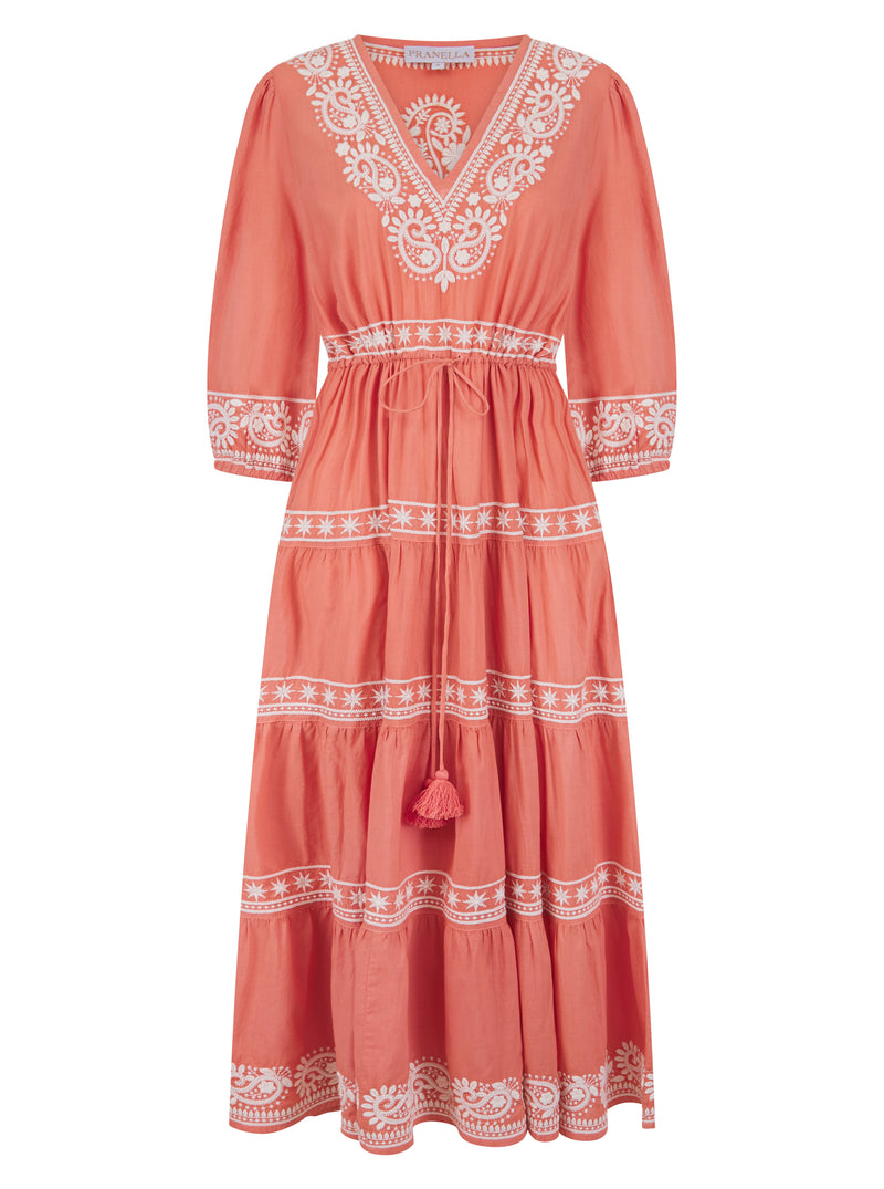 Azul Ocre/Cream Maxi Dress