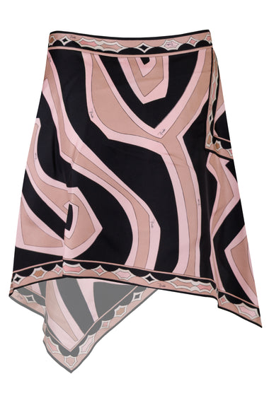 Labirinto Print Silk Scarf Skirt Nude
