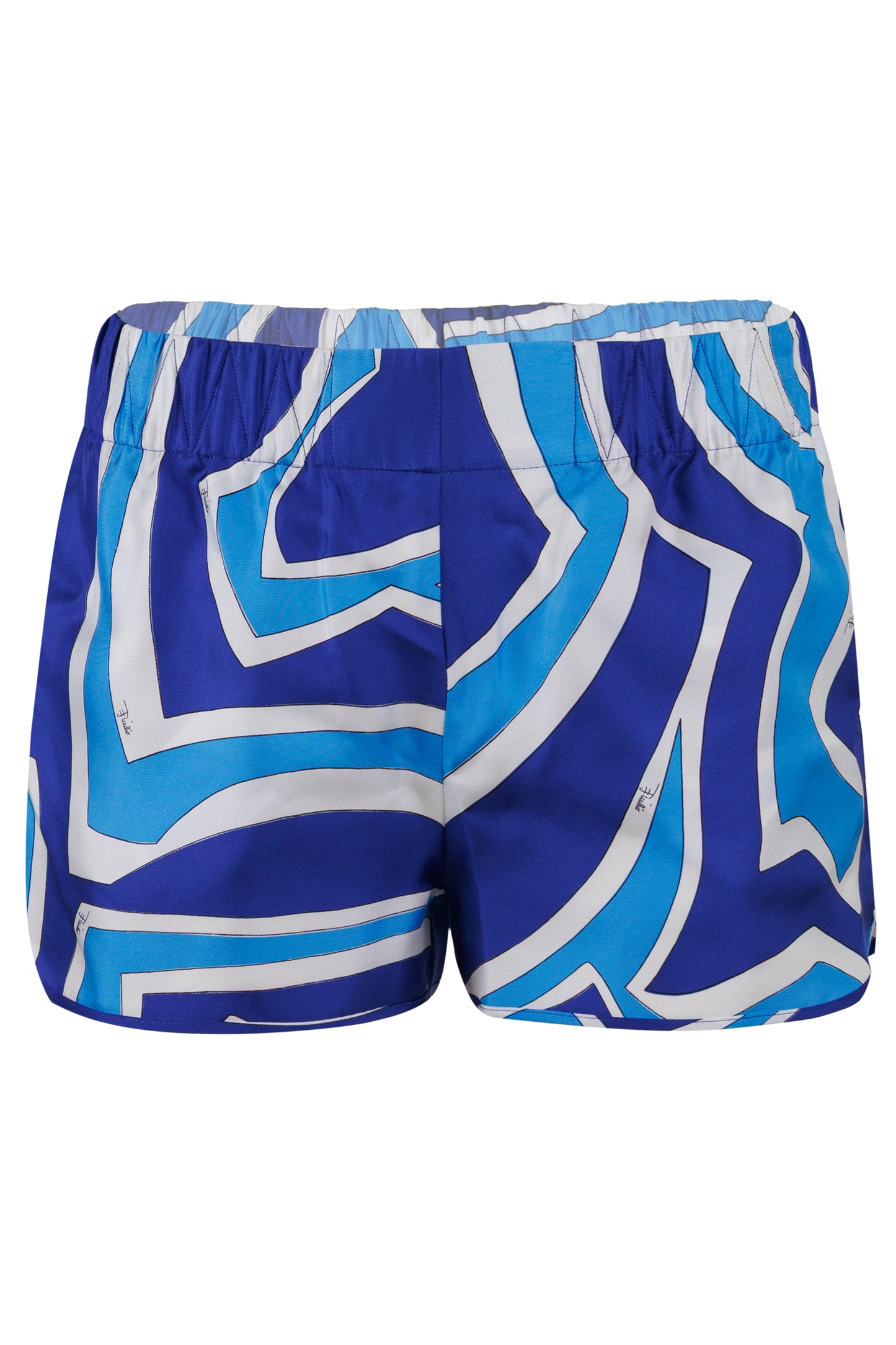 Load image into Gallery viewer, Labirinto Print Silk Shorts Turquoise/Blue
