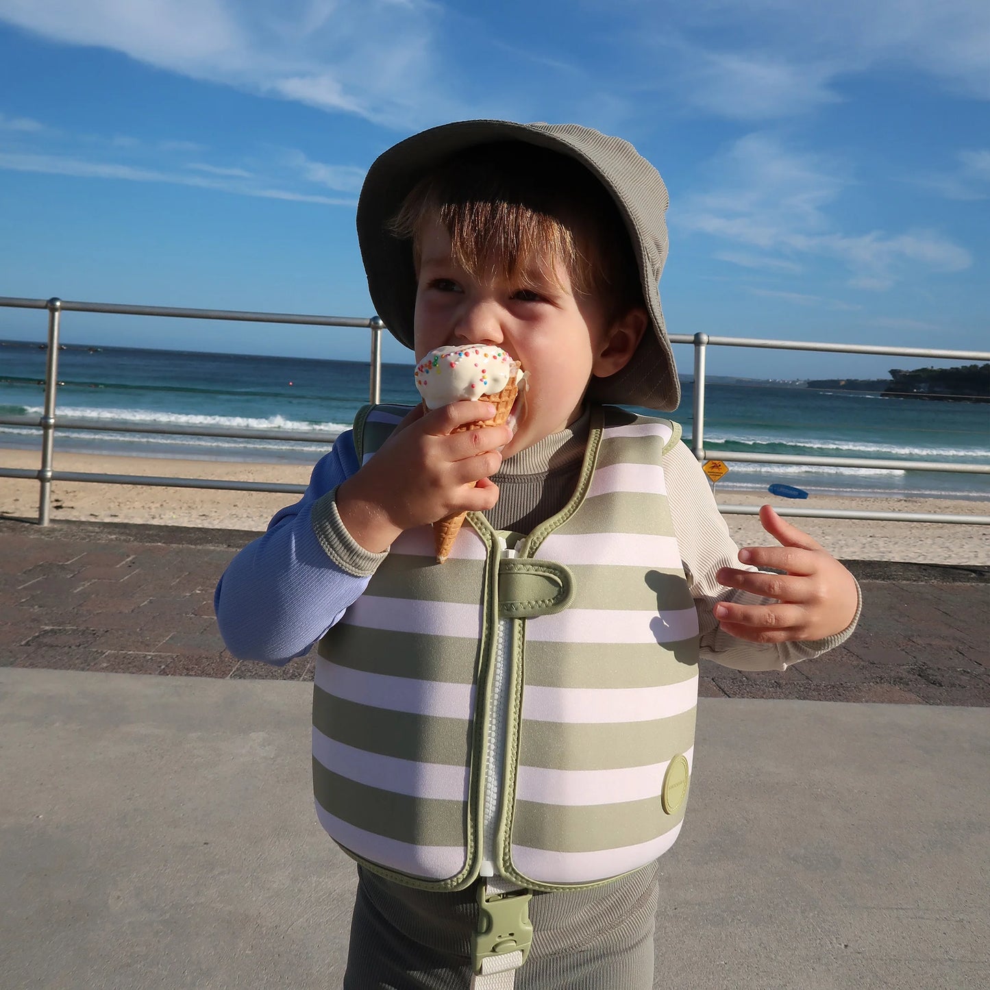 Load image into Gallery viewer, Kids Swim Vest Into The Wild Khaki
