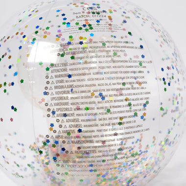 3D Inflatable Beach Ball Cotton Candy Glitter - Beach Toy