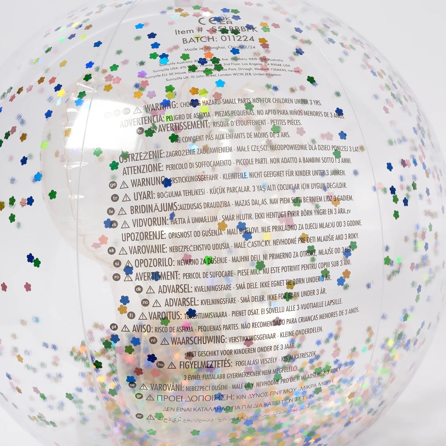 Load image into Gallery viewer, 3D Inflatable Beach Ball Cotton Candy Glitter - Beach Toy
