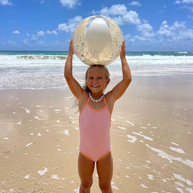 Inflatable Beach Ball Cotton Candy Glitter - Beach Toy