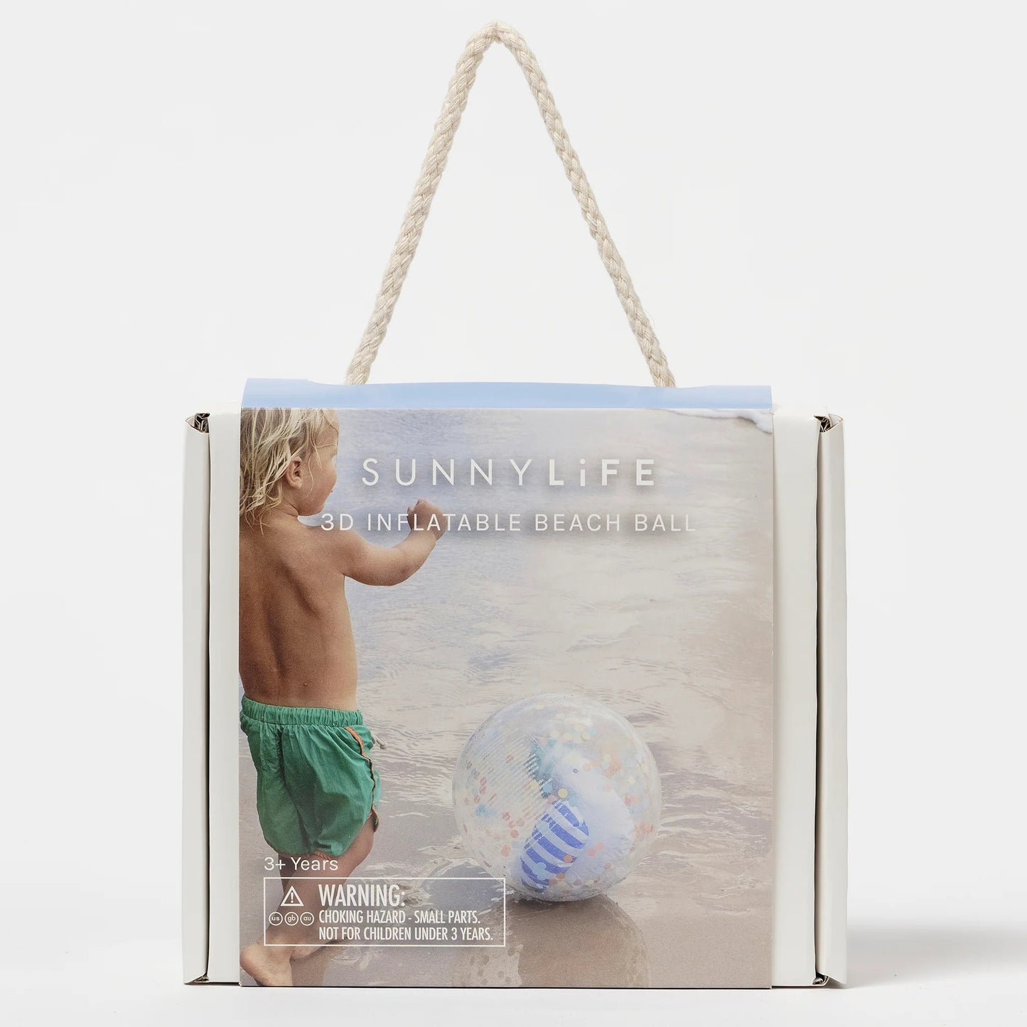 Load image into Gallery viewer, 3D Inflatable Beach Ball Sid the Seagull Blue Stripe - Beach Toy
